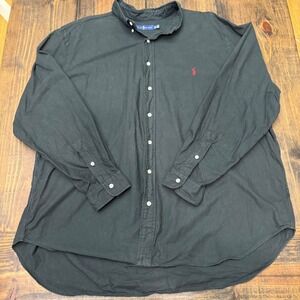 Polo Ralph Lauren Oxford Shirt Mens 2XB Long Sleeve Button Down Black, classic